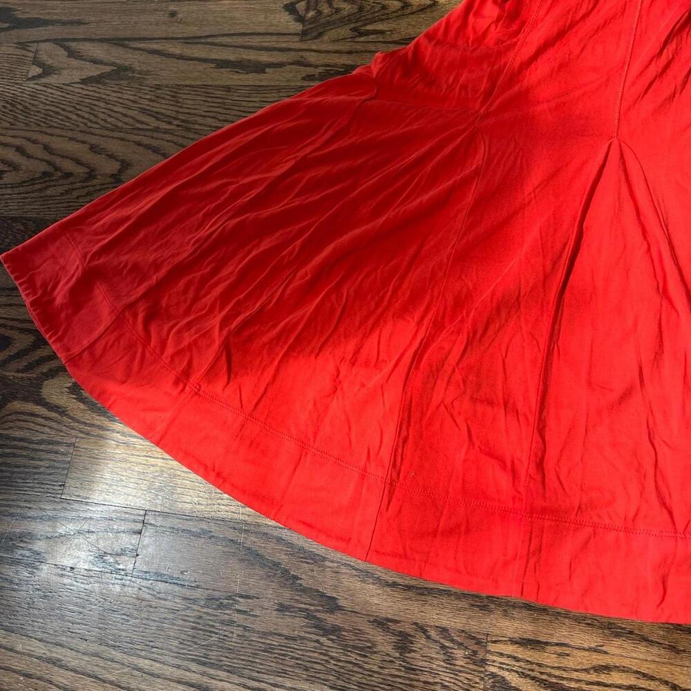 Red Flowy A Line Comfortable Basic Maeve Anthropo… - image 3